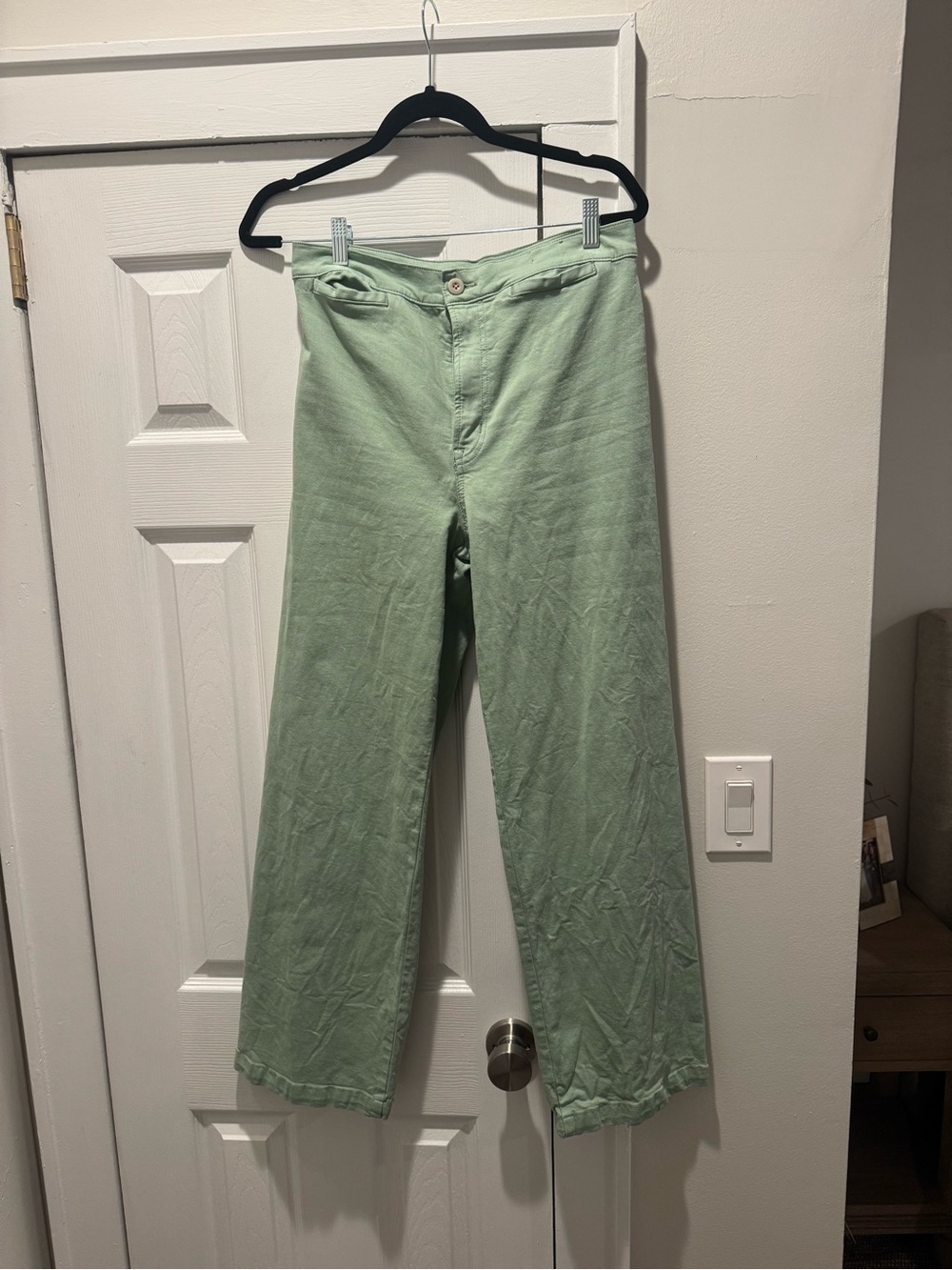 Madewell Mint Green Cropped Wide-Leg Pants